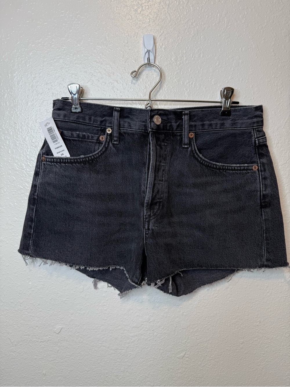 Agolde Parker Vintage Cut Off Shorts Bewitched Black Size 26 Denim Capsule New